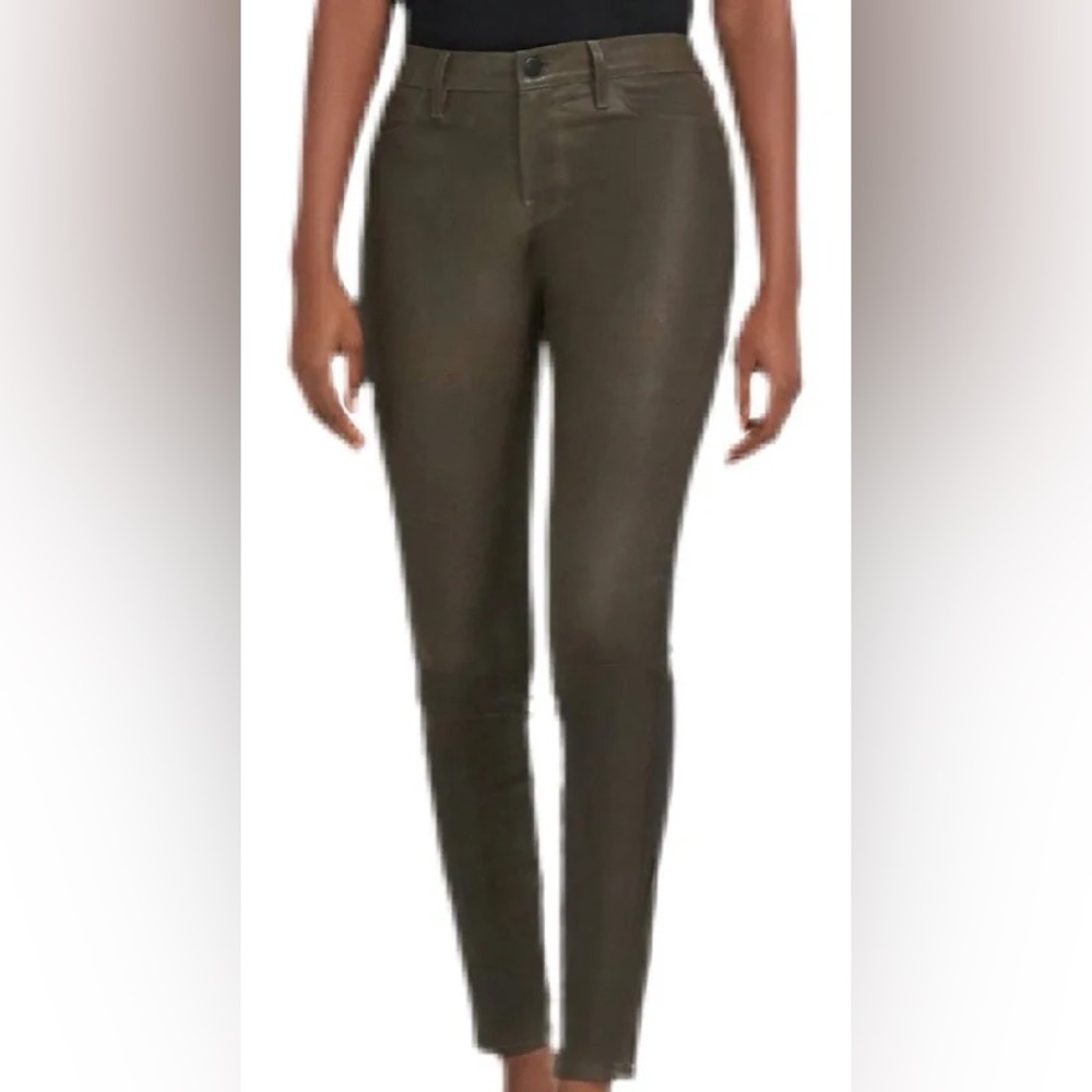 J Brand Gray Leather Pants